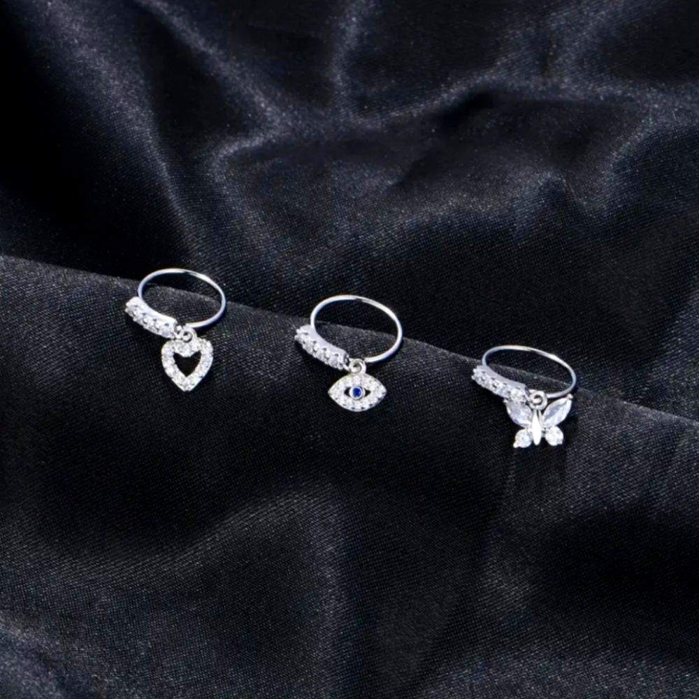 3 Dangle Nose Ring Hoop